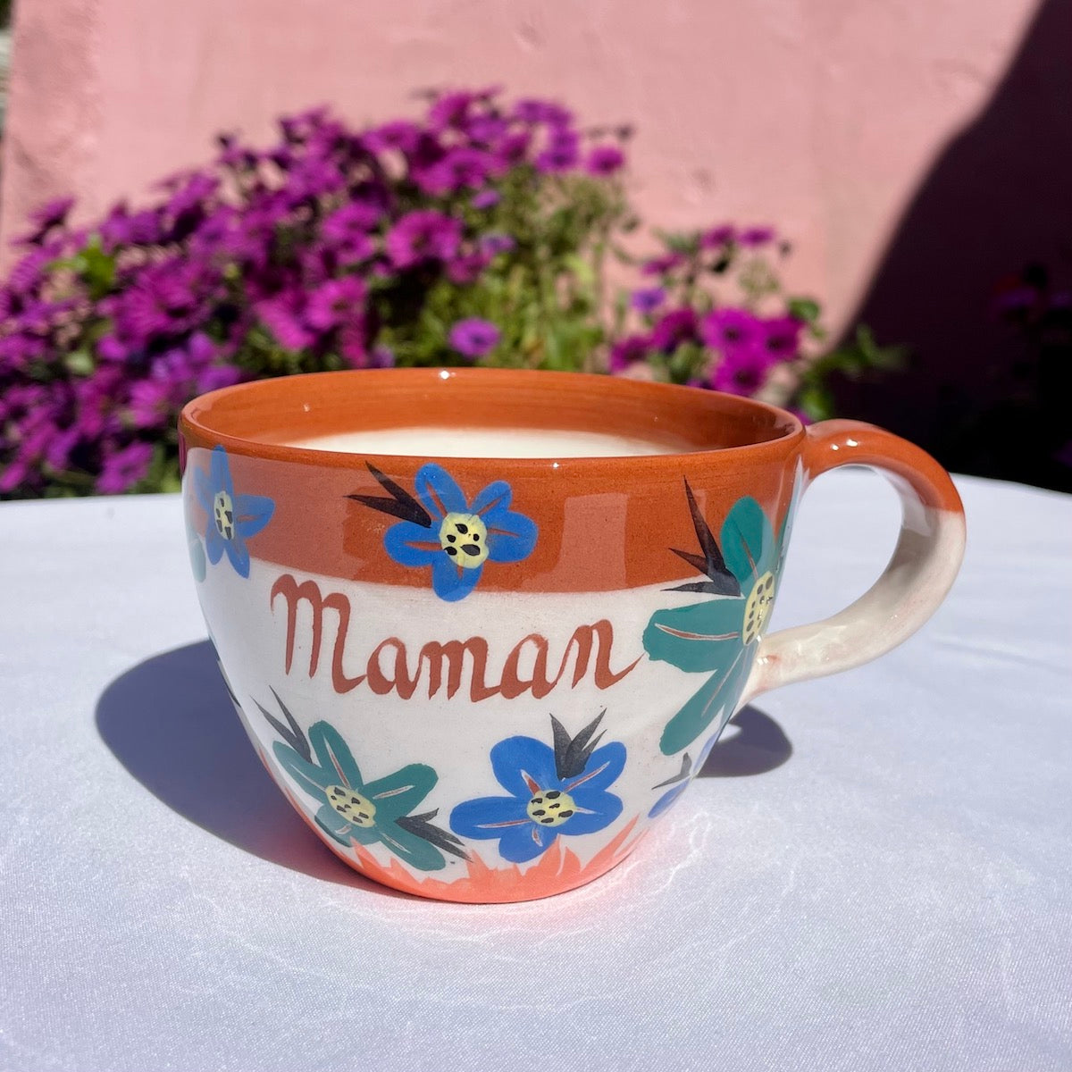 Mug personnalisé fête des meres - céramique artisanale - Les Poteries de Sylvie