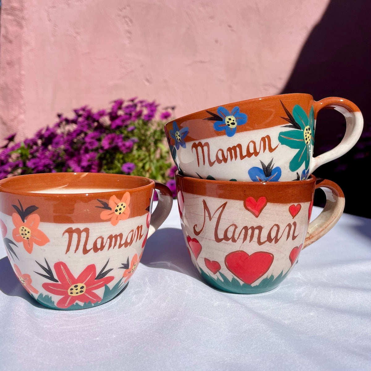 Mug personnalisé fête des meres - céramique artisanale - Les Poteries de Sylvie