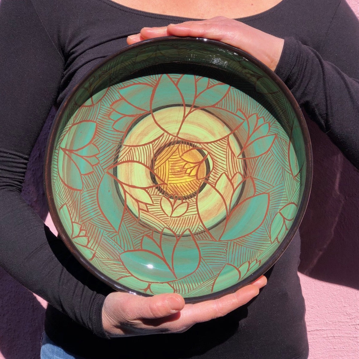 plat en poterie - pièce unique Les Poteries de Sylvie céramique artisanale