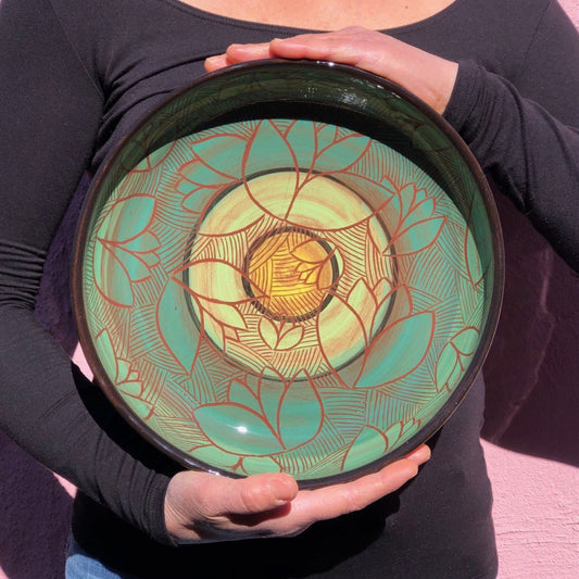 plat en poterie - pièce unique Les Poteries de Sylvie céramique artisanale